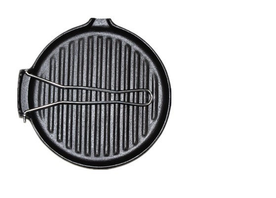 Round griddle with folding handle